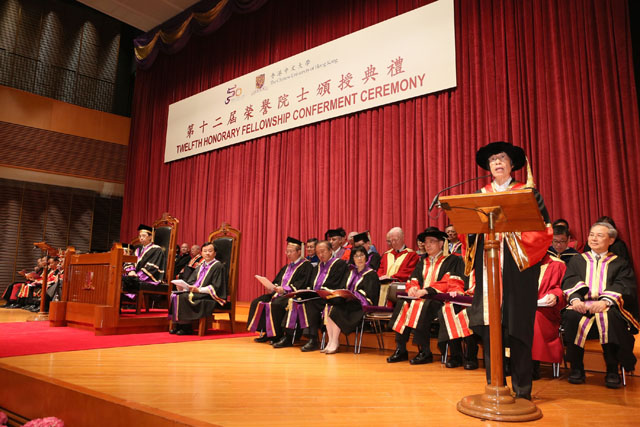 The 12th Honorary Fellowship Conferment Ceremony<br><br>Seven Distinguished Persons Appointed Honorary Fellows. Chan Chee-hoi Warren, Chan Sui-kau, Huen Wing-ming Patrick, Lee Kam-hon, Lee Lok-sze Rebecca, Leong Siu-hung Edwin and Mike McConville became CUHK Honorary Fellows on 13 May 2013.