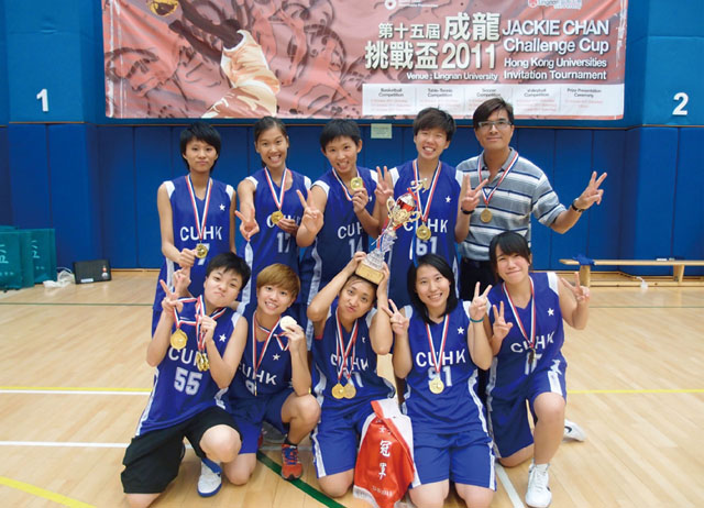 CUHK Athletes Sweep Championship in Contests<br><br>The CUHK women's basketball teams clinched the championship in the 15th Jackie Chan Challenge Cup Invitation Tournament.