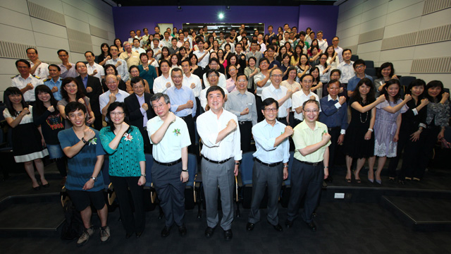 CUHK launched its 'Green Office Programme' (GO!) on 11 May 2012. The programme encourages University members to participate and commit to some common, simple, effective and achievable green practices such as saving electricity and recycling materials.