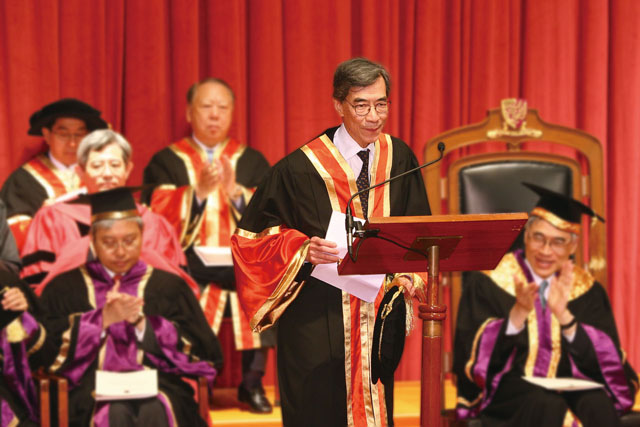 7th Honorary Fellowship Conferment Ceremony<br><br>Prof. James C.Y. Watt addresses the audience