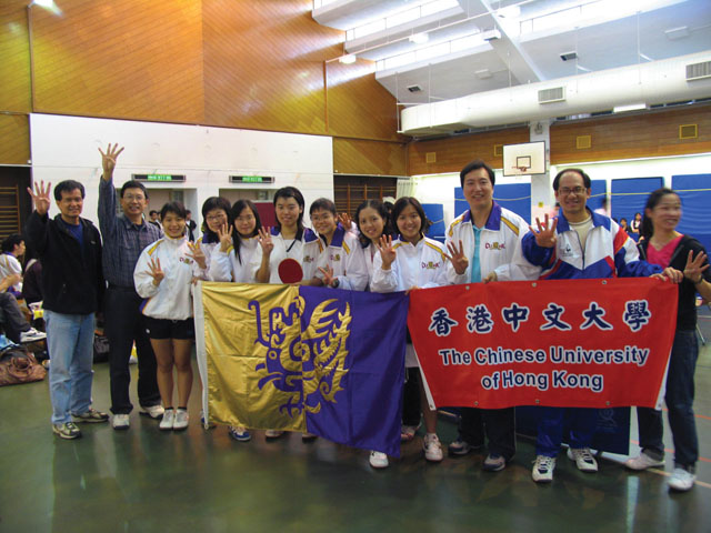 香港大專盃女子乒乓球決賽<br><br>中大校隊，勇摘桂冠，連續四年稱王