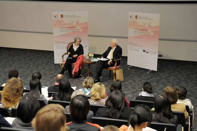 Margaret Atwood in Conversation with Prof. David Parker<br><br>About 600 staff and students from CUHK, secondary school students, and members of the public were in attendance.