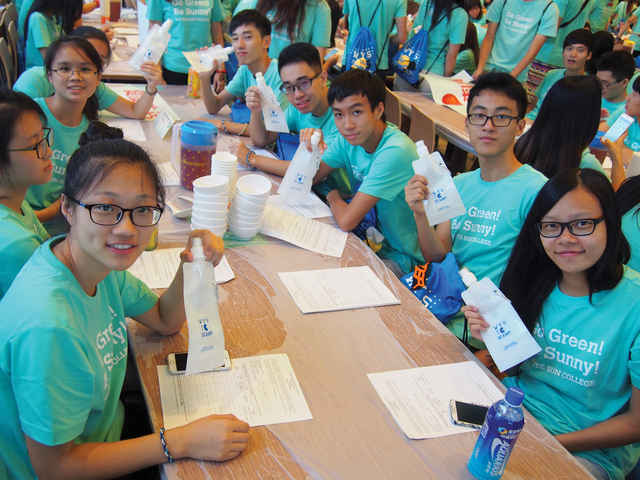 Participants of Green O’Camp wth their reusable BPA-free bottles