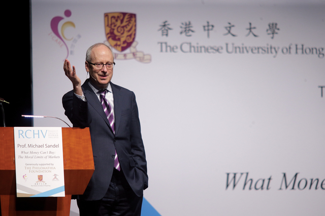 Prof. Michael Sandel of Harvard University on ‘What Money Can’t Buy: The Moral Limits of Markets’