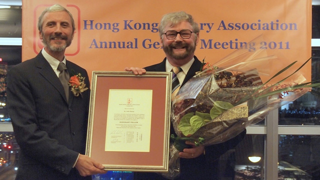 Dr. Colin Storey, University Librarian, was awarded the 2011 Hong Kong Library Association lifetime Honorary Fellowship on 9 December 2011.